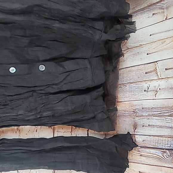 2oh 2 old hippies threads black silk shirt nwt Women's small - Picture 2 of 8